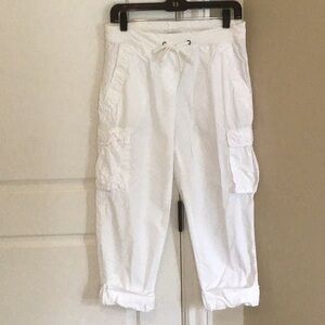 James Perse Classic White Drawstring Cargo pants